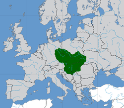 Location of Didžioji Moravija